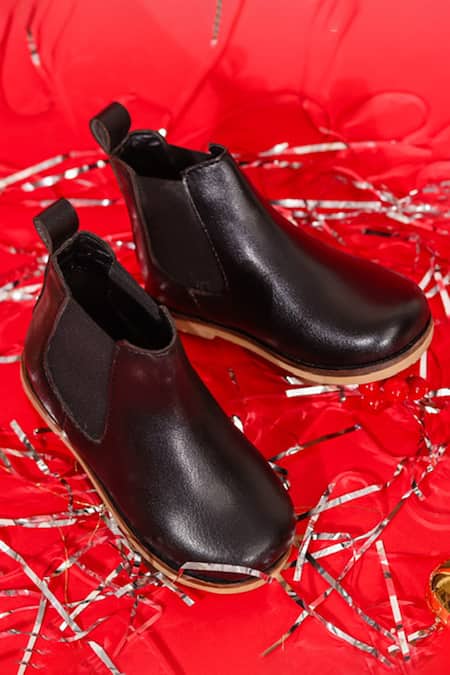 Hello JR Black Leatherette Chelsea Boots 