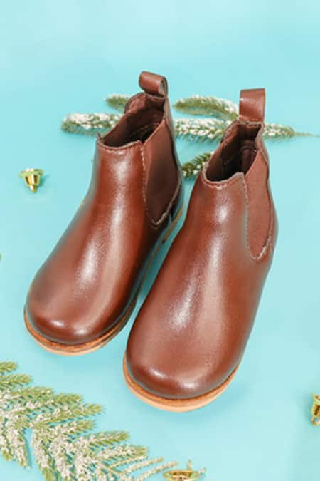 Hello JR Brown Chelsea Leatherette Boots 