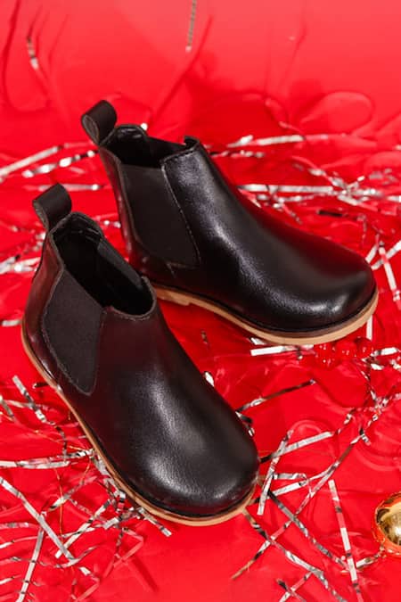 Hello JR Black Leatherette Chelsea Boots 