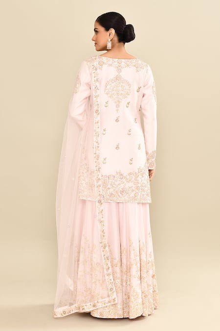 Kalighata Floral Embroidered Kurta Sharara Set 
