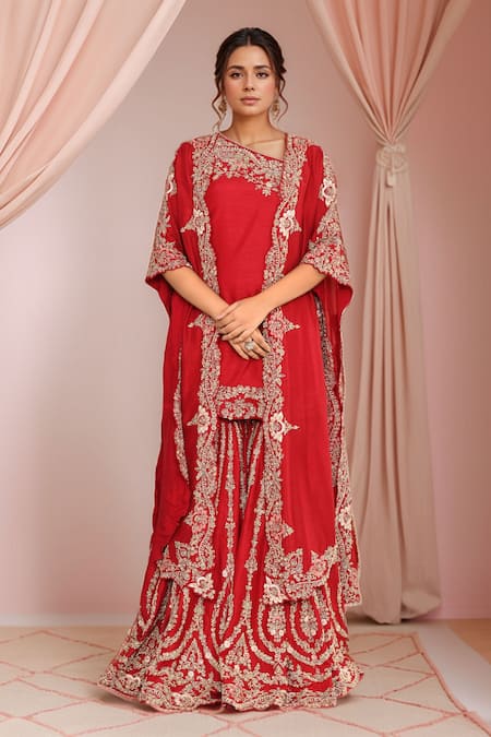 Kalighata Arzam Embroidered Kurta Set With Cape 