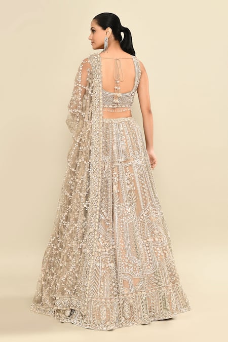 Kalighata Gold Embroidered Bridal Lehenga Set 