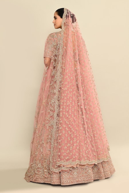 Kalighata Embroidered Velvet Bridal Lehenga Set 