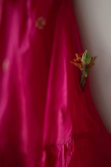 Buy Love The World Today Pink Cotton Silk Woven Buti Motifs One Shoulder Dress Buy_Love The World Today_Pink Cotton Silk Woven Buti Motifs One Shoulder Dress