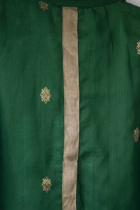 Buy_Love The World Today_Green Cotton Silk Woven Buti Motifs Kurta
