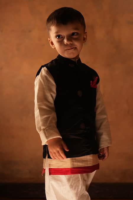 Love The World Today Sitara Polka Woven Nehru Jacket 