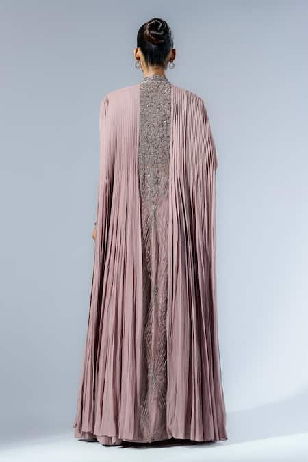 Shop Rishi And Soujit Purple Georgette Cut Work Sweetheart Neck Cutdana Embroidered Lehenga Set at Aza Fashions Shop_Rishi And Soujit_Purple Georgette Cut Work Sweetheart Neck Cutdana Embroidered Lehenga Set _at_Aza_Fashions