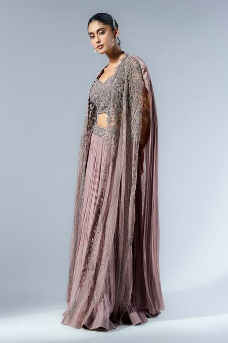 Buy Rishi And Soujit Purple Georgette Cut Work Sweetheart Neck Cutdana Embroidered Lehenga Set Online at Aza Fashions Buy_Rishi And Soujit_Purple Georgette Cut Work Sweetheart Neck Cutdana Embroidered Lehenga Set _Online_at_Aza_Fashions