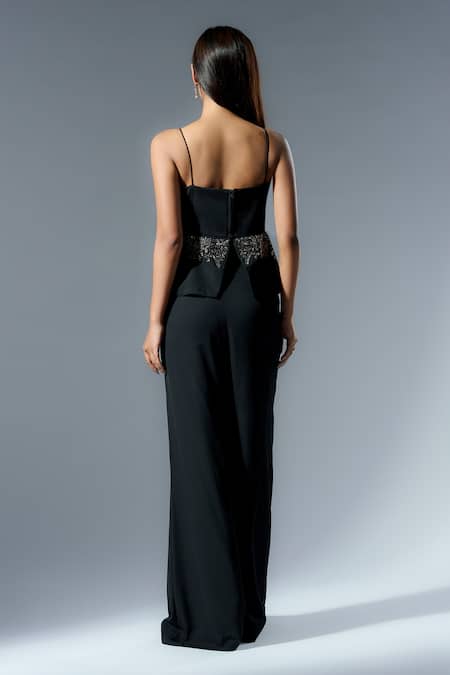 Rishi And Soujit Peplum Top With Flared Pants 