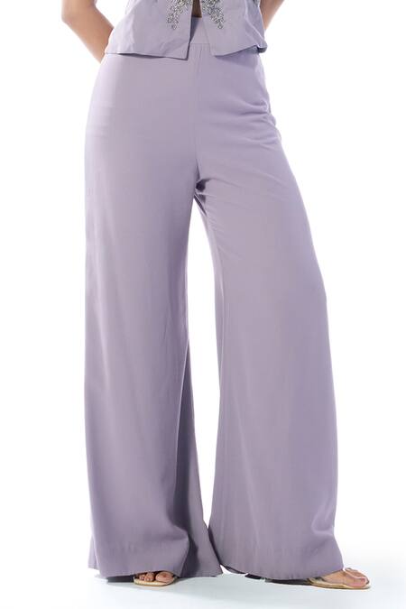 Rishi And Soujit Purple Georgette Hand Embroidery Chir Straight Peplum Cutdana Top And Pant Set Online at Aza Fashions Rishi And Soujit_Purple Georgette Hand Embroidery Chir Straight Peplum Cutdana Top And Pant Set _Online_at_Aza_Fashions