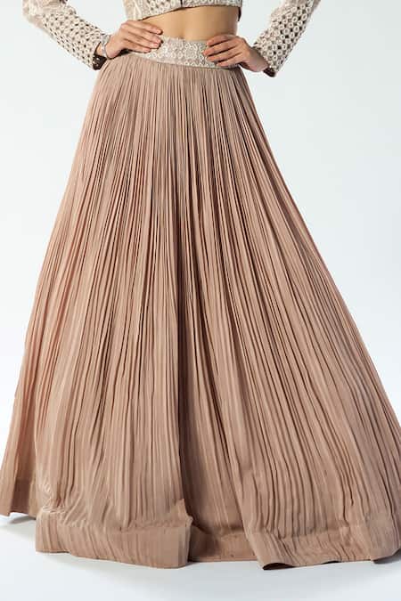 Rishi And Soujit Pink Silk, Organza, Crepe Cut Work, Sequins Pleated Lehenga And Embroidered Jacket Online at Aza Fashions Rishi And Soujit_Pink Silk, Organza, Crepe Cut Work, Sequins Pleated Lehenga And Embroidered Jacket _Online_at_Aza_Fashions