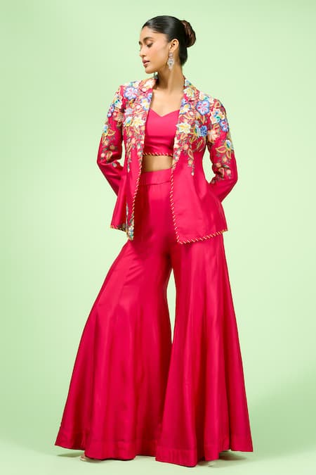 Rishi and Soujit Embroidered Jacket Pant Set 