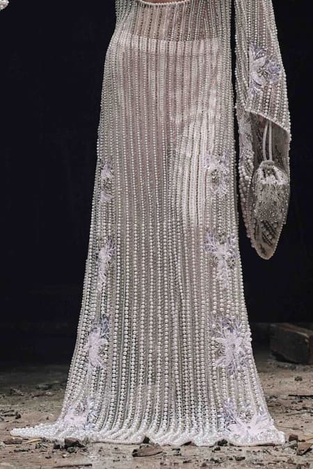 Garima Karwariya Designs Pink Net, Satin Pearls, Rhinestones Sweetheart Hand Embroidered Kaftan Pant Set Online at Aza Fashions Garima Karwariya Designs_Pink Net, Satin Pearls, Rhinestones Sweetheart Hand Embroidered Kaftan Pant Set _Online_at_Aza_Fashions