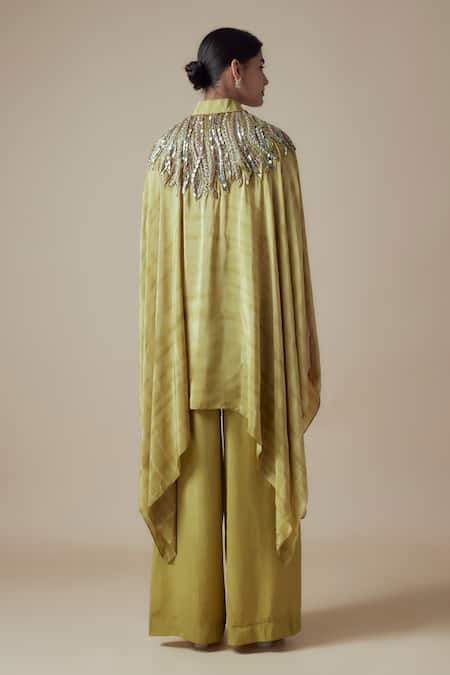 Yoshita Couture Hand Tie-Dye Asymmetric Kaftan Set 