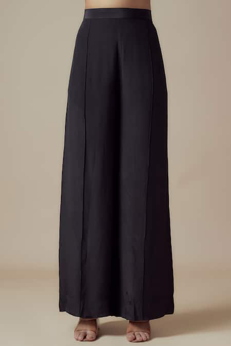 Buy_Yoshita Couture_Black Georgette Beads, Sequins Mandarin Collar, Round Embroidered Kaftan Set _Online_at_Aza_Fashions