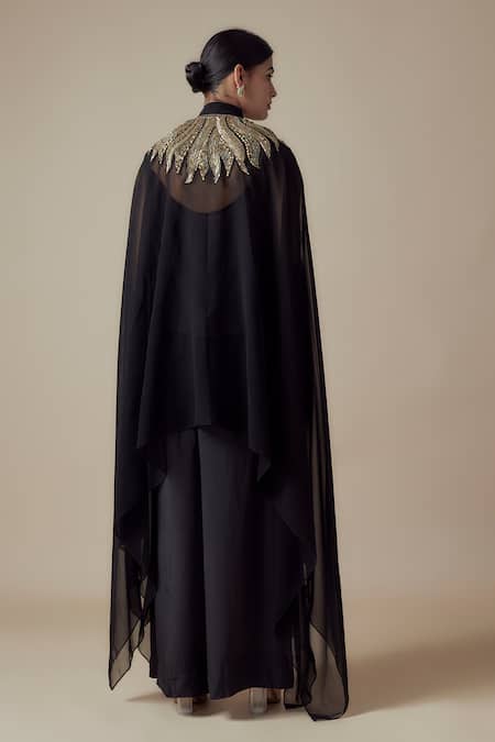 Yoshita Couture Black Beaded Kaftan Set 