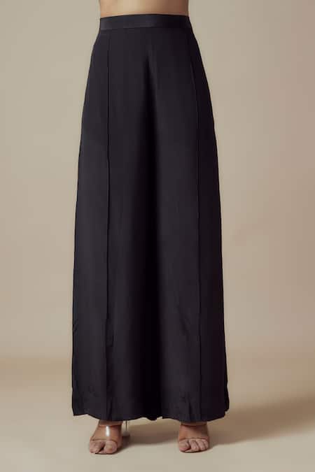 Buy_Yoshita Couture_Black Georgette Sequins, Beads Mandarin Collar, Round Neck Kaftan Set _Online_at_Aza_Fashions