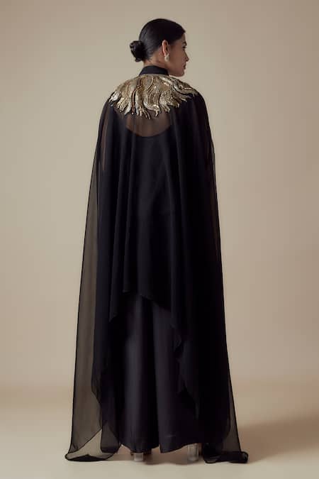 Yoshita Couture Beads Embroidered Asymmetric Kaftan Set 