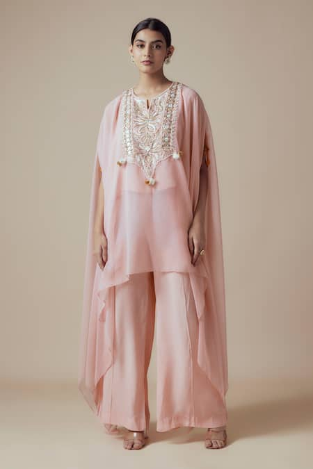 Yoshita Couture Kashmiri Hand Embroidered Kaftan Set 