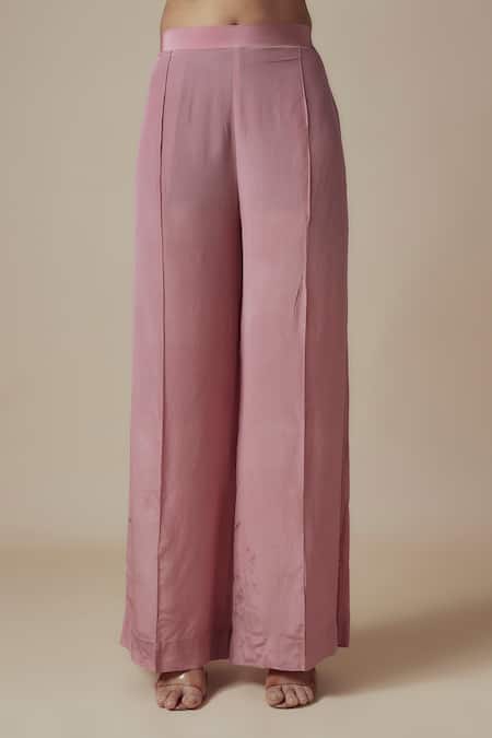 Buy_Yoshita Couture_Pink Georgette Mirrors, Embroidery, Tassels Open Neck, Kashmiri Kaftan Set _Online_at_Aza_Fashions