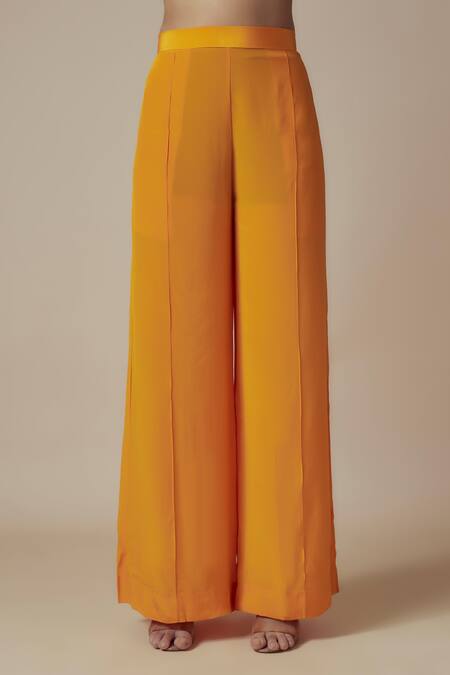 Buy_Yoshita Couture_Yellow Georgette, Cotton Tassels, Mirrors, Embroidery Open Hand Kaftan Set _Online_at_Aza_Fashions