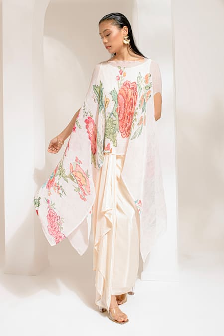 Buy Preeti Mehta Ivory Lurex, Viscose Pearls, Embroidery Round Floral Embellished Kaftan Set Online at Aza Fashions Buy_Preeti Mehta_Ivory Lurex, Viscose Pearls, Embroidery Round Floral Embellished Kaftan Set _Online_at_Aza_Fashions
