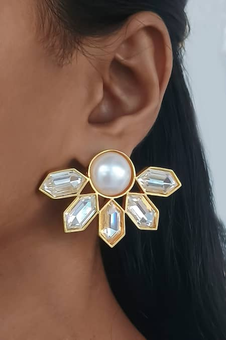 Bblingg Alaia Luxe Swarovski Embellished Floral Earrings 