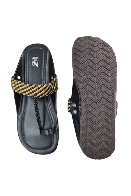 The Madras Trunk Handcrafted Woven Strap Kolhapuri Flats 