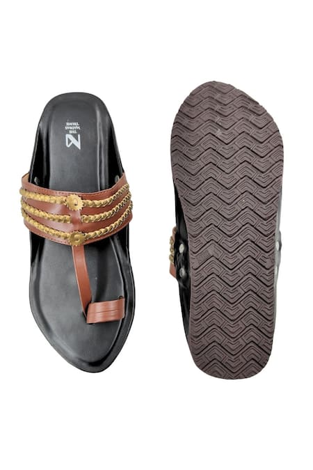 The Madras Trunk Contrast Strap Kolhapuri Flats 