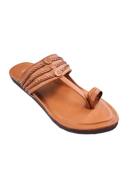 Buy The Madras Trunk Brown Tonal Braided Kolhapuri Flats Online at Aza Fashions Buy_The Madras Trunk_Brown Tonal Braided Kolhapuri Flats _Online_at_Aza_Fashions