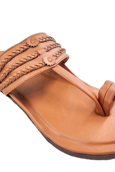 Shop The Madras Trunk Brown Tonal Braided Kolhapuri Flats Online at Aza Fashions Shop_The Madras Trunk_Brown Tonal Braided Kolhapuri Flats _Online_at_Aza_Fashions