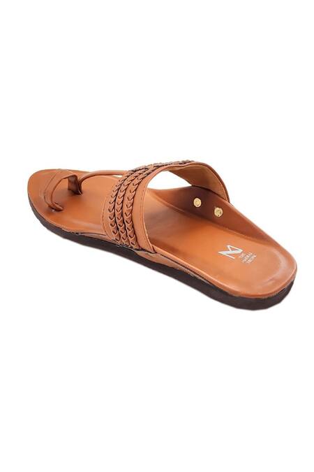 Buy The Madras Trunk Brown Tonal Braided Kolhapuri Flats Buy_The Madras Trunk_Brown Tonal Braided Kolhapuri Flats