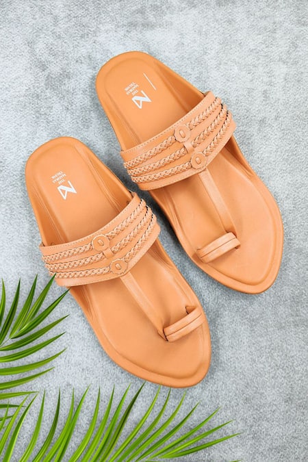 The Madras Trunk Tarang Tonal Braided Strap Kolhapuri Flats 