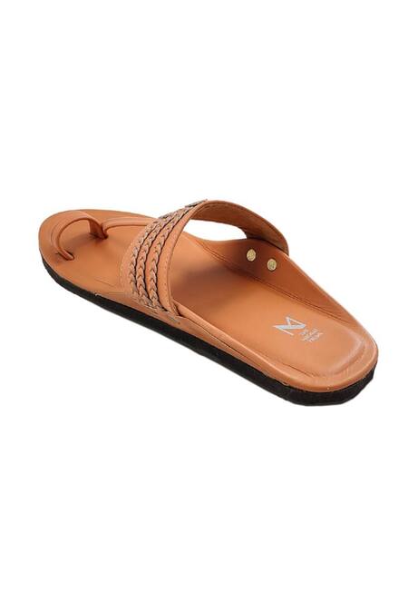 Buy The Madras Trunk Brown Faux Leather Braided Strap Kolhapuri Flats Buy_The Madras Trunk_Brown Faux Leather Braided Strap Kolhapuri Flats
