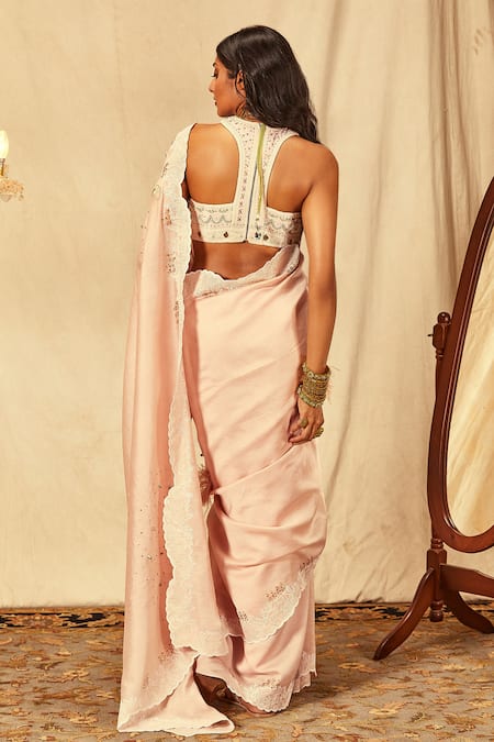 House Of Three Chikankari Cut-Out Blouse 