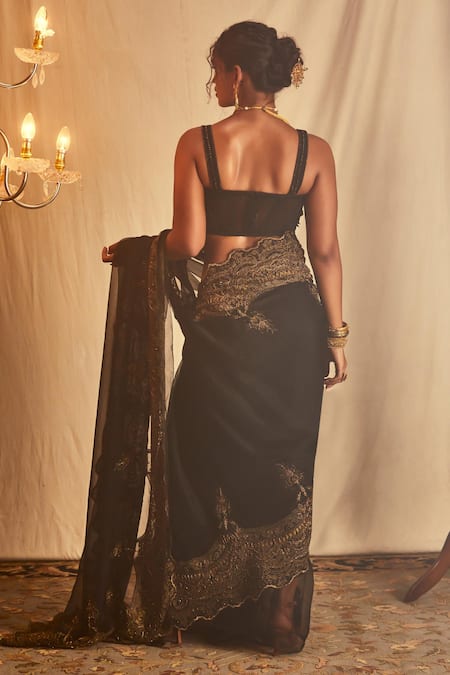 House Of Three Black Embroidered Corset 