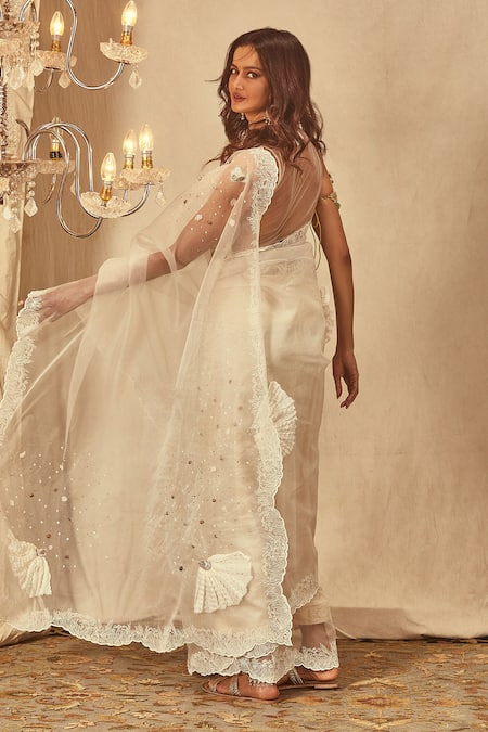 House Of Three Symmetrical Lace Embroidered Blouse 