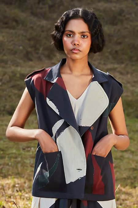 Kharakapas Wildberry Abstract Print Padded Jacket 