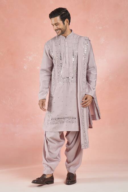Shop Rng Safawala Purple Muslin, Silk, Cotton Mirrors, Embroidery Cutwork Kurta Set Online at Aza Fashions Shop_Rng Safawala_Purple Muslin, Silk, Cotton Mirrors, Embroidery Cutwork Kurta Set_Online_at_Aza_Fashions