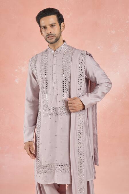 Rng Safawala Purple Muslin, Silk, Cotton Mirrors, Embroidery Cutwork Kurta Set at Aza Fashions Rng Safawala_Purple Muslin, Silk, Cotton Mirrors, Embroidery Cutwork Kurta Set_at_Aza_Fashions