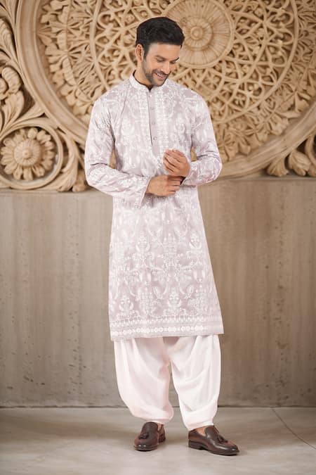 RNG Safawala Bloom Dori Embroidered Kurta With Pathani Pant 