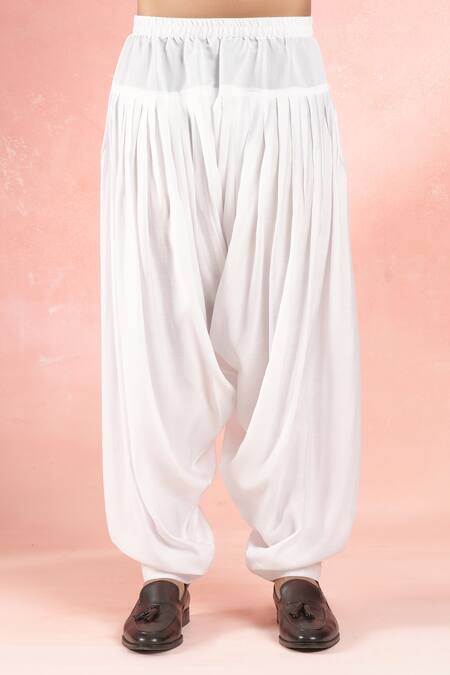 Rng Safawala_Purple Muslin, Silk Embroidery Lilac Dori Kurta And Pathani Pant_Online_at_Aza_Fashions