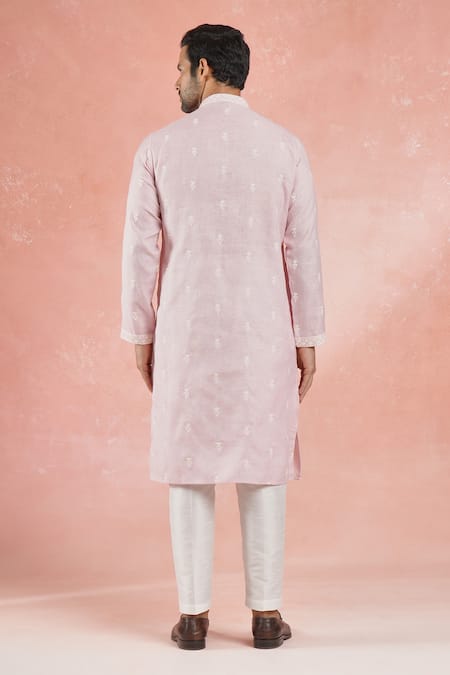 Rng Safawala Crest Bloom Motif Embroidered Kurta & Pant 