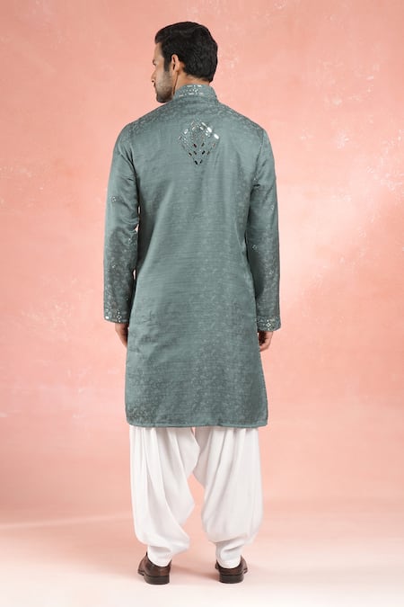 Rng Safawala Mirror Embroidered Kurta Set