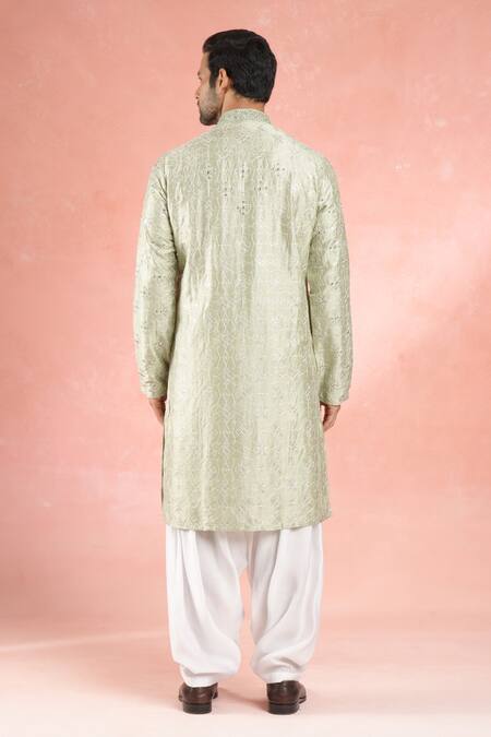 Rng Safawala Florin Mirror Embroidered Kurta & Salwar Set 