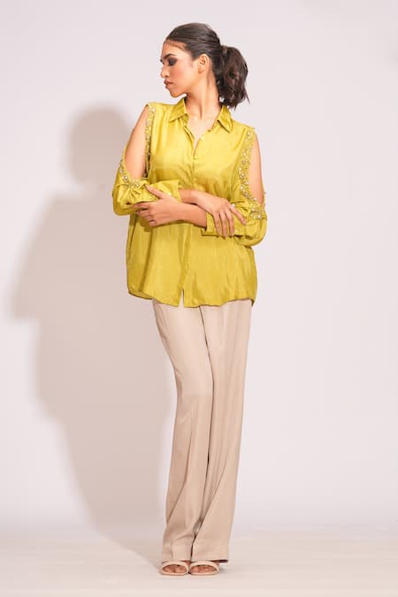 Shruti S Sequin Embroidered Collared Shirt 