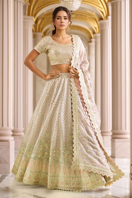 Suhino Mirror & Resham Embroidered Lehenga Set 