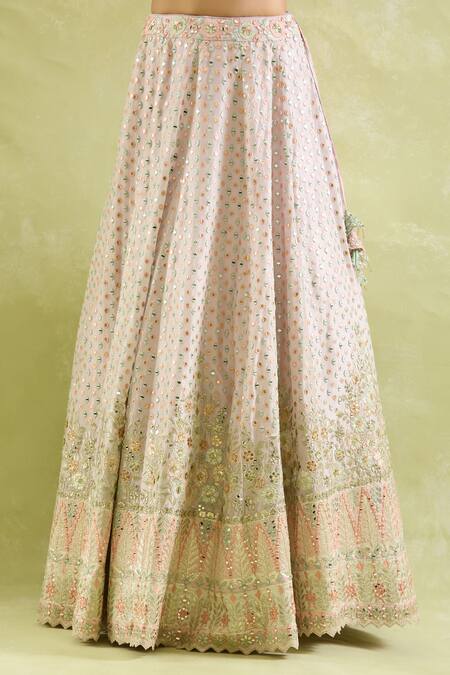 SUHINO Purple Tissue, Organza Mirrors, Embroidery Lavender And Resham Lehenga Set at Aza Fashions SUHINO_Purple Tissue, Organza Mirrors, Embroidery Lavender And Resham Lehenga Set _at_Aza_Fashions