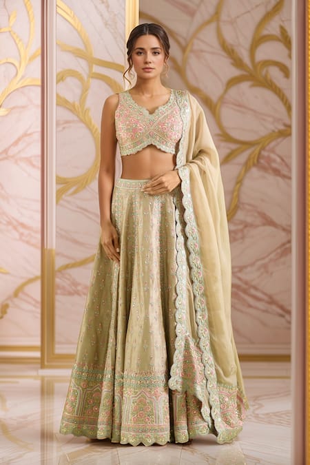 Suhino Resham & Mirror Embroidered Lehenga Set 