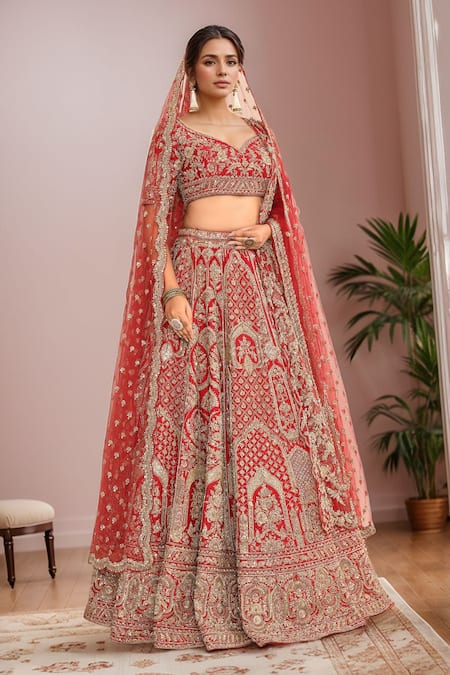 Kalighata Elnaz Ethnic Motif Embroidered Bridal Lehenga Set 